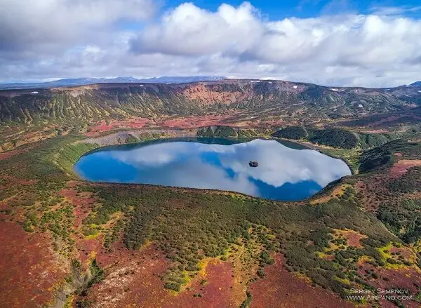 The caldera of the Uzon volcano