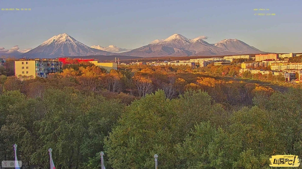 Video surveillance of volcanoes Koryaksky, Avachinsky, Kozelsky, October 2025