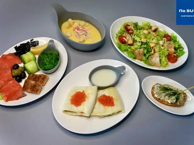 Passengers from Kamchatka flying business class with "Aeroflot" will enjoy traditional Russian cuisine